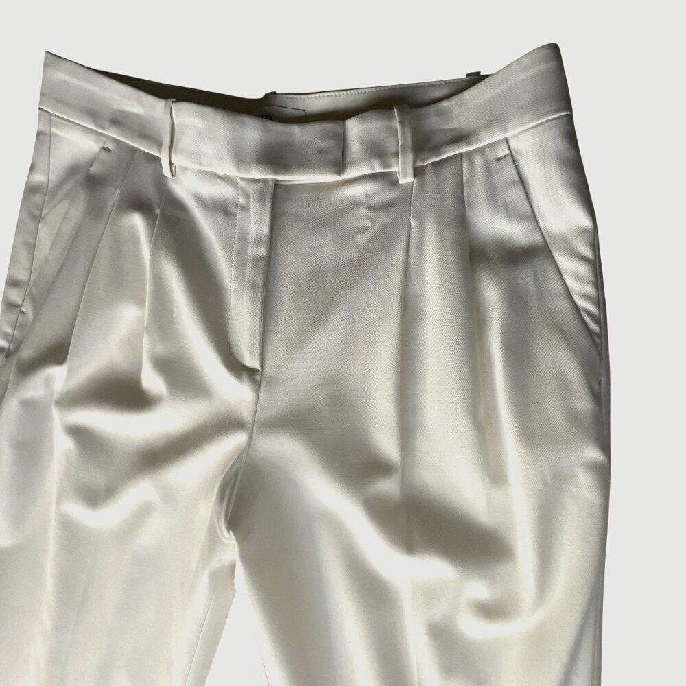 Banana Republic Off-White Barathea Italian Wool Tapered Pant Size 12 Long - Picture 12 of 16